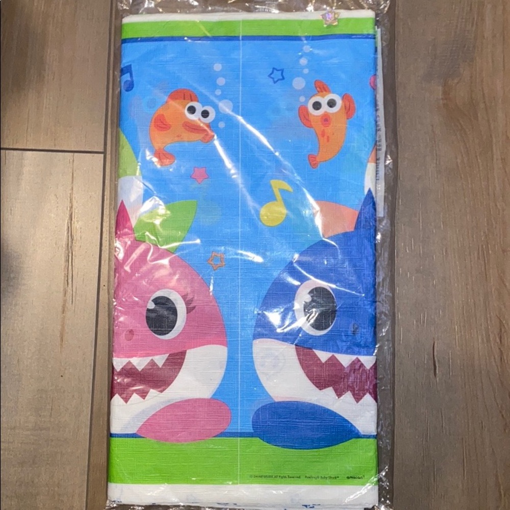 baby shark paper table cloth - NWT